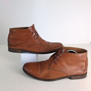Clarks Men's 11 Mid Chukka Boots Cognac Leather 16501 Y2K Classic Urban Unlined